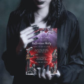 Spooky Sugar Skull Halloween Party Kaart