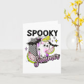 Spooky Summer Beach Halloween Coffee Summe Kaart (Gele Bloem)