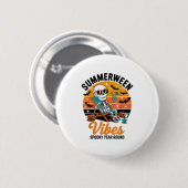 Spooky Summer Beach Skeleton Funny Halloween Summe Ronde Button 5,7 Cm (Voorkant /achterkant)