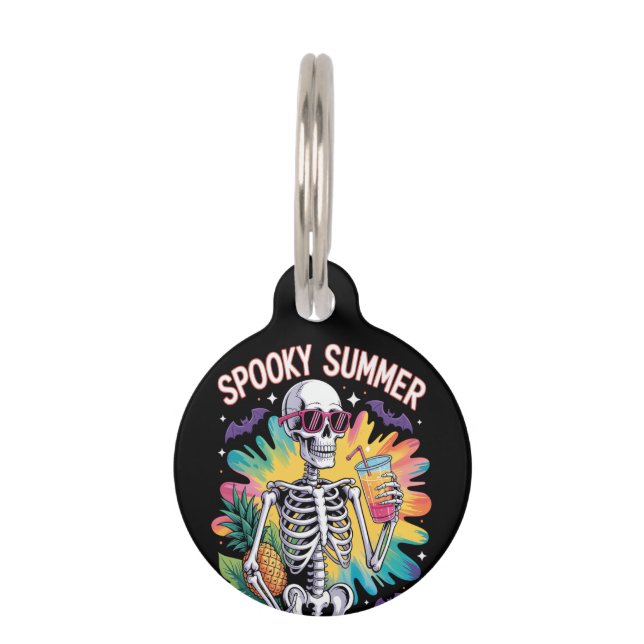 Spooky Summer Beach Vacation Huisdierpenning (Voorkant)