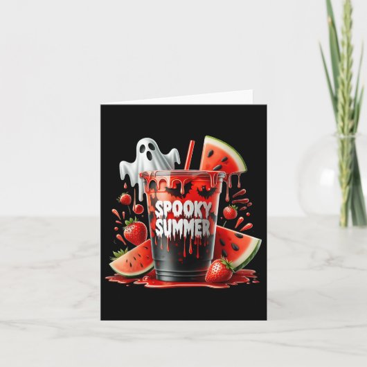 Spooky Summer Drinken Summerween Vibes Funny Summe Kaart (Voorkant)
