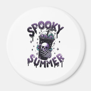 Spooky Summer Funny Meme Skeleton Koffie Funny Sum Magneet