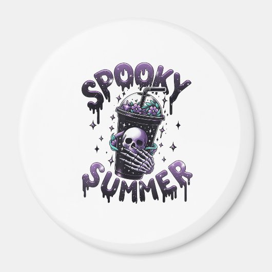 Spooky Summer Funny Meme Skeleton Koffie Funny Sum Magneet (Voorkant)