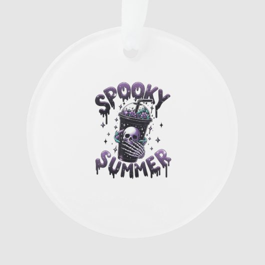 Spooky Summer Funny Meme Skeleton Koffie Funny Sum Ornament (voorkant)