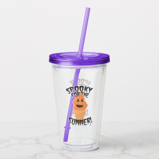 Spooky Summer Funny Summerween Cone Cartoon Acryl Drinkbeker (Achterkant)