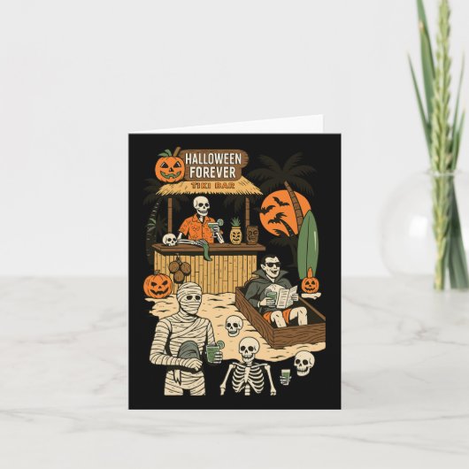 Spooky Summer Halloween Retro Summer Horror Charac Kaart (Voorkant)