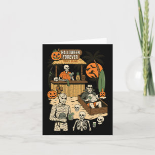 Spooky Summer Halloween Retro Summer Horror Charac Kaart