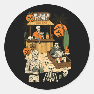 Spooky Summer Halloween Retro Summer Horror Ronde Sticker