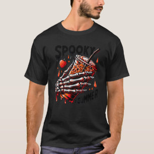Spooky Summer Halloween Skeleton Hand Iced Coffee T-shirt