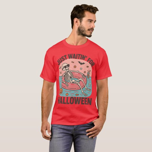 Spooky Summer Skeleton Just Waiting For Halloween  T-shirt (Voorkant volledig)