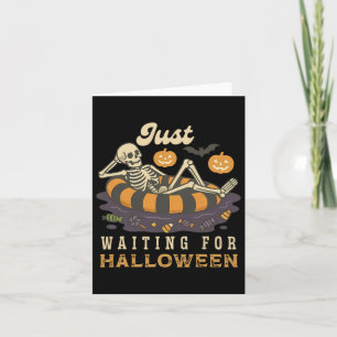 Spooky Summer Skeleton Wachten Op Halloween Kaart