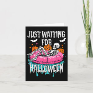 Spooky Summer Skeleton Wachten Op Halloween Kaart