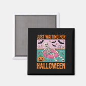 Spooky Summer Skeleton Wachten Op Halloween Magneet (Voorkant / Achterkant)