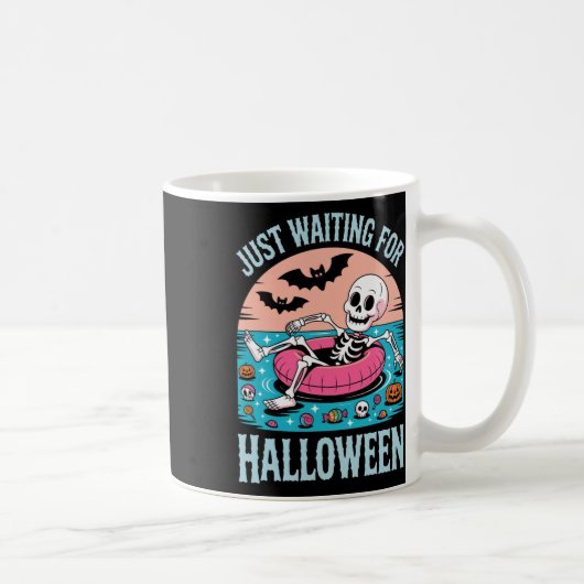 Spooky Summer Skeleton Wachten op Kinderen Koffiemok (Rechts)