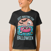 Spooky Summer Skeleton Wachten op Kinderen T-shirt (Voorkant)