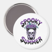 Spooky Summer Skeletonsummerween Magneet (Voorkant / Achterkant)
