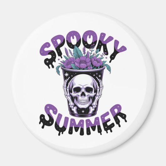 Spooky Summer Skeletonsummerween Magneet (Voorkant)