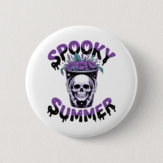 Spooky Summer Skeletonsummerween Ronde Button 5,7 Cm (Voorkant)
