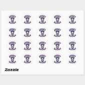 Spooky Summer Skeletonsummerween Ronde Sticker (Vel)