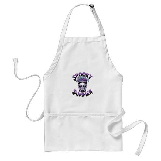 Spooky Summer Skeletonsummerween Standaard Schort (Voorkant)