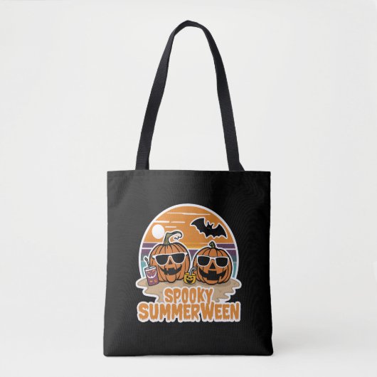 Spooky Summerween - pompoenen op het strand Tote Bag (Voorkant)