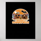 Spooky Summerween - Pumpkins On The Beach Classic Poster (Voorkant)