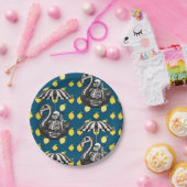 Spooky Summerween skelet met citroenen Papieren Bordje (Feest)