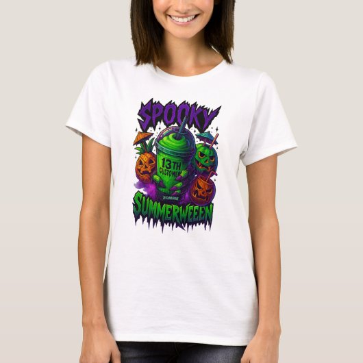 "Spooky Summerween Slurpee 13th Customer  T-shirt (Voorkant)