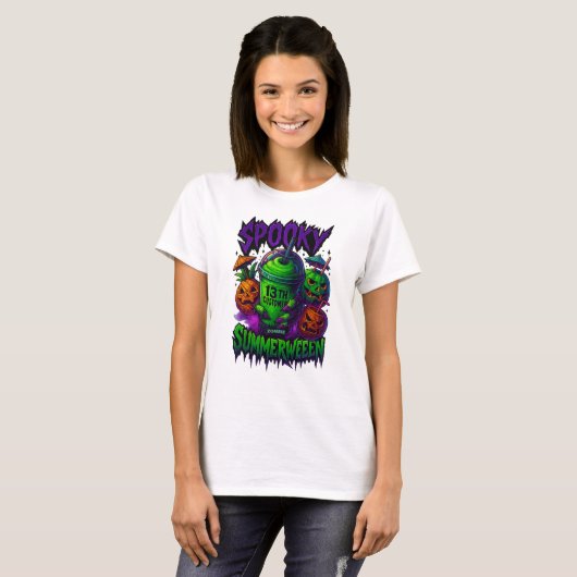 "Spooky Summerween Slurpee 13th Customer  T-shirt (Voorkant volledig)