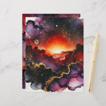 Spooky Sunset Halloween Alcohol Ink Scrapbook