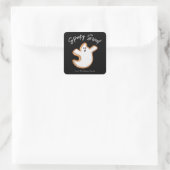 Spooky Sweet Ghost Sugar Cookie  Vierkante Sticker (Tas)