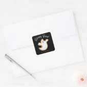Spooky Sweet Ghost Sugar Cookie  Vierkante Sticker (Envelop)