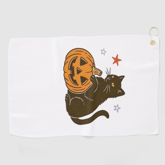 Spooky Sweet Halloween Kat Classic T-shirt Golfhanddoek (Horizontaal)