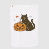 Spooky Sweet Halloween Kat Classic T-shirt Golfhanddoek (Voorkant)