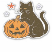 Spooky Sweet Halloween Kat Classic T-shirt Sticker (Voorkant)