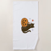 Spooky Sweet Halloween Kat Classic T-shirt Strandlaken (Voorkant)