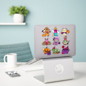 Spooky & Sweet: Halloween-stickerverzameling Sticker (Laptop op bureau)