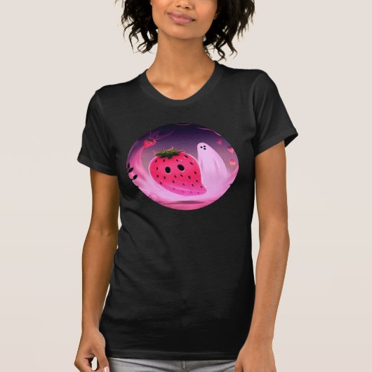 Spooky Sweet Halloween Strawberry Ghost Shirt (Voorkant)