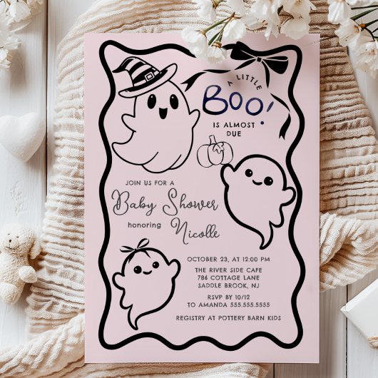 Spooky Sweet Little Boo Baby shower Kaart