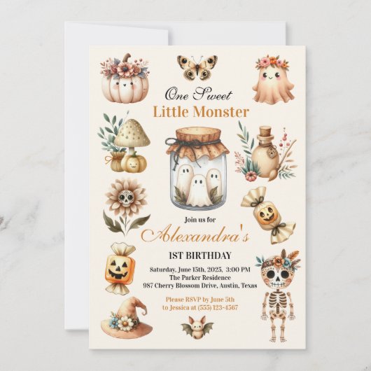 Spooky Sweet ONE Celebration Kaart (Voorkant)