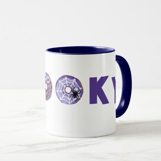 Spooky Sweet Paarse Donuts Mok (Voorkant rechts)