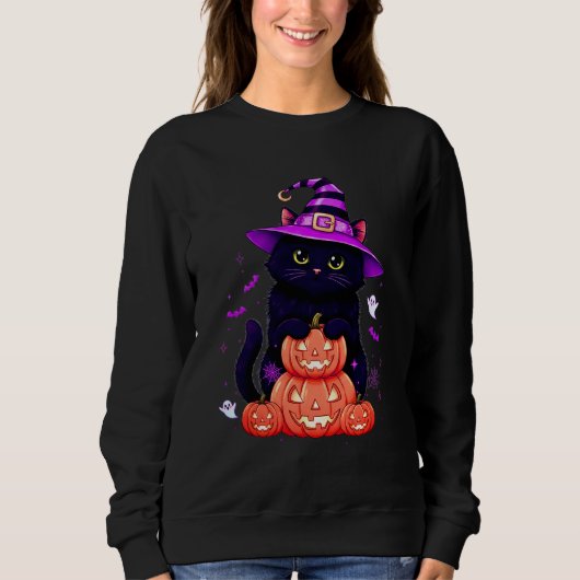 Spooky Sweet Pumpkin Kat Sweatshirt (Voorkant)