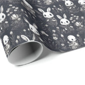Spooky Sweet Skelet Bunnies Wrapping Paper Cadeaupapier (Rol Hoek)