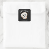 Spooky Sweet Skull Sugar Cookie Vierkante Sticker (Tas)