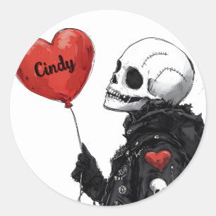 Spooky Sweetheart - schedel met ballon Ronde Sticker