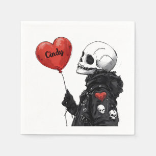 Spooky Sweetheart -  schedel met ballon Servet
