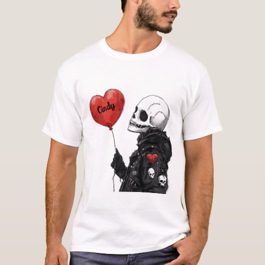 Spooky Sweetheart -  schedel met ballon T-shirt (Voorkant)