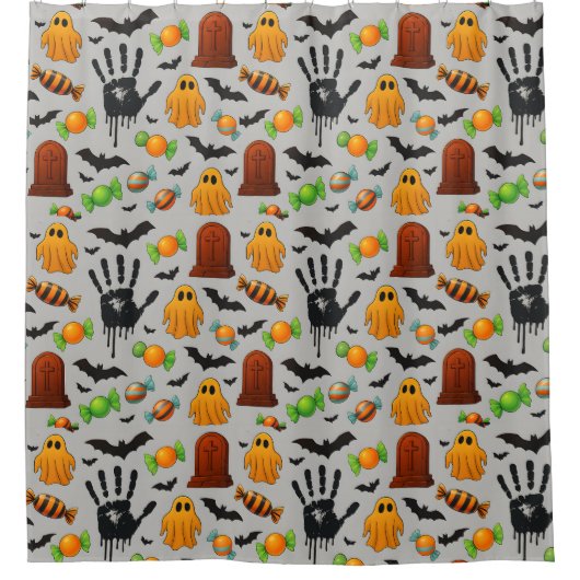 Spooky Sweets & Shadows Douchegordijn (Voorkant)