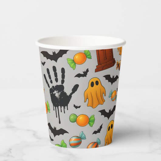 Spooky Sweets & Shadows Papieren Bekers (Achterkant)