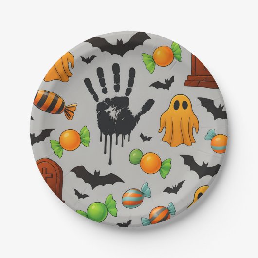 Spooky Sweets & Shadows Papieren Bordje (Voorkant)